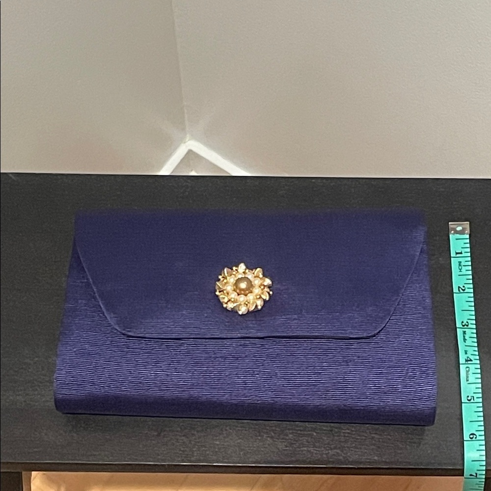 Chic Deep Purple Clutch with Gold Embellishment - Picture 4 of 4
